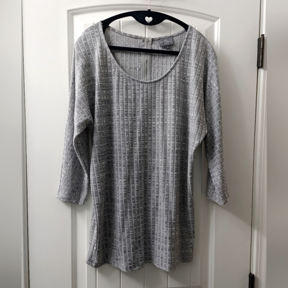 Market & Spruce marled ribbed heather gray blouse
